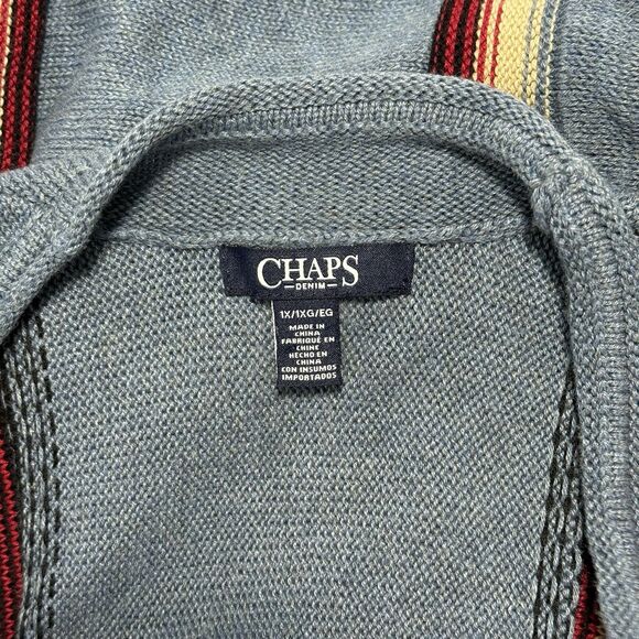 Ralph Lauren Chaps Sweater Vest Womens 1X Blue Aztec Southwestern Navajo Boho - Picture 6 of 10